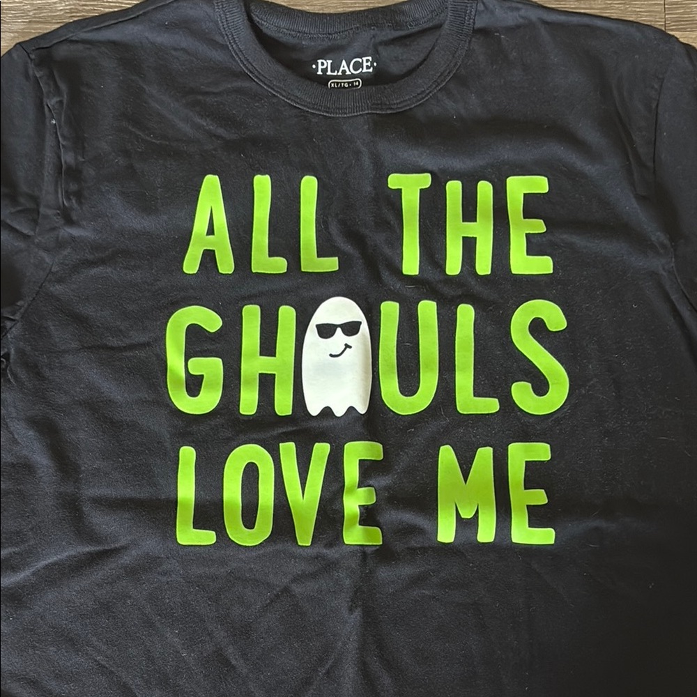Children’s Place Short Sleeve Tee All the Ghouls Love Me / Size XL14 Halloween